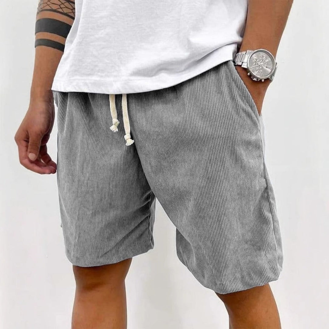 Brady | Striped Drawstring Knee Shorts