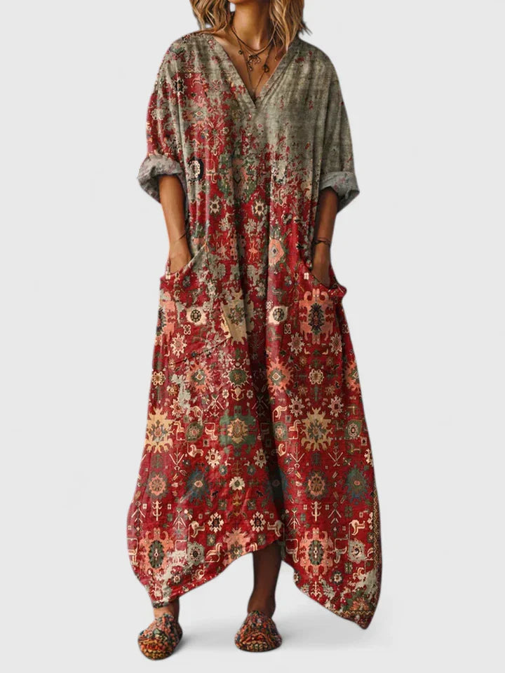 Bellatrixandrina | Bohemian Print Maxi Dress with Pockets