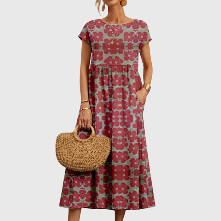 Romina | Floral Empire Waist Midi Dress