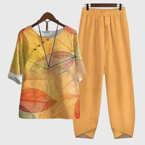 Macy | Butterfly Print Two Piece Set with Pants