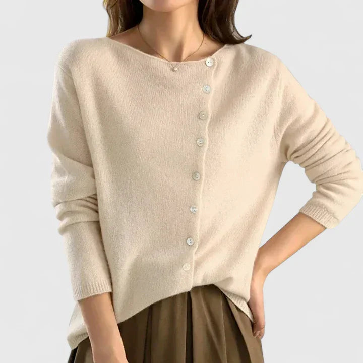 Ayla | Button Front Knit Cardigan with Collar