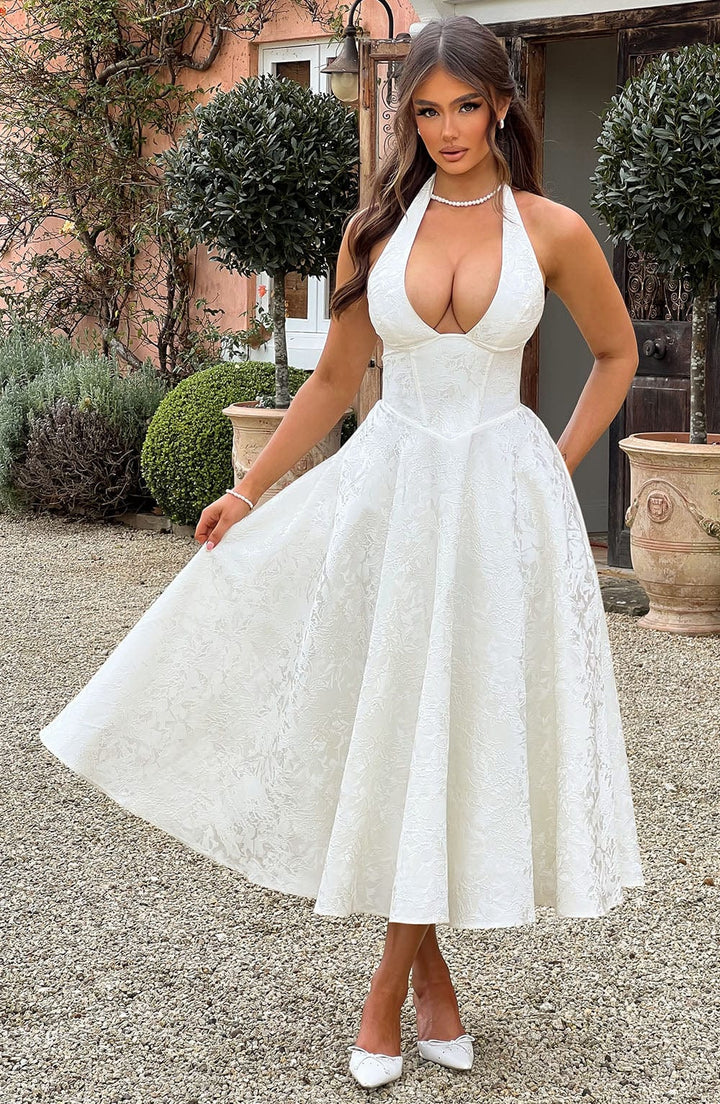 Charlotte | Halter Midi Formal Dress