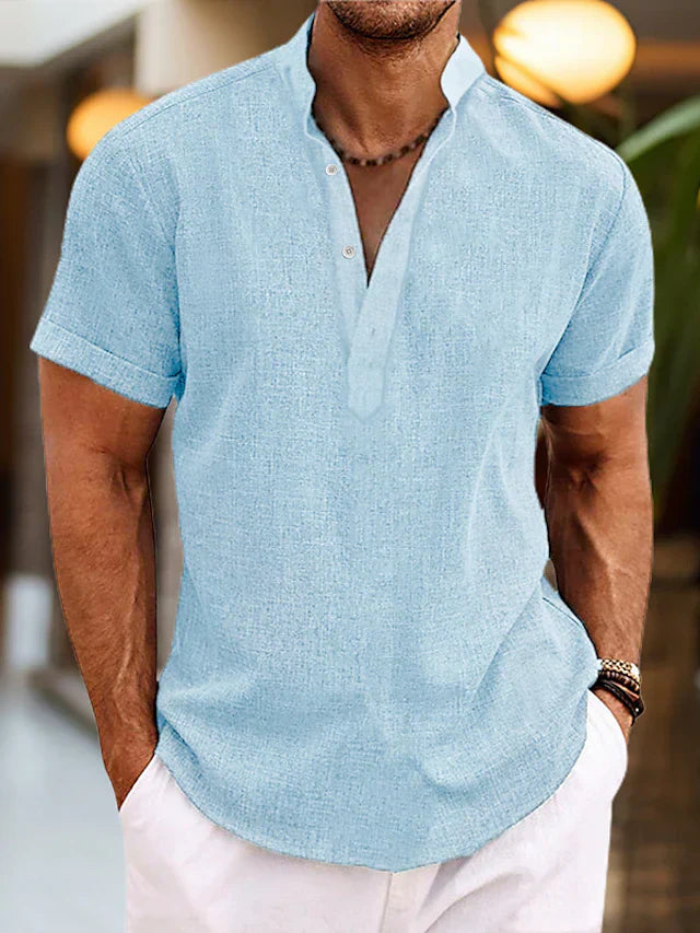 Colin | Short Sleeve Henley Shirt