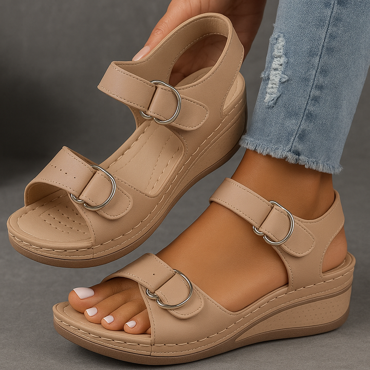 Rhoda | Wedge Sandals with Velcro Straps