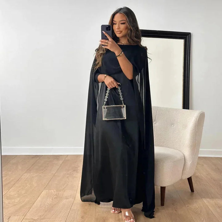 Oona | Cape Detail Maxi Dress