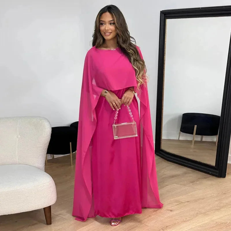 Oona | Cape Detail Maxi Dress