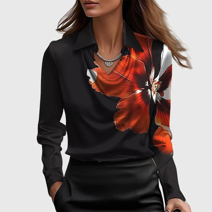 Atara | Pleated Neckline Elegant Blouse
