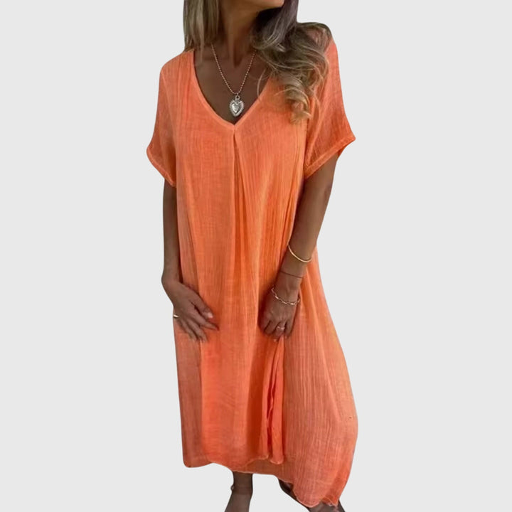 Fiona | Lightweight V-Neck Midi Dress