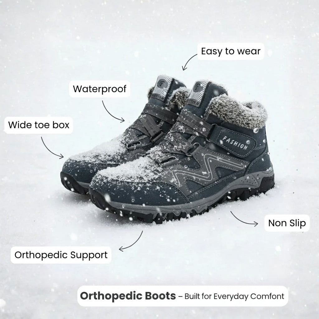 Hilda | Fleece-Lined Faux Fur Boots with Strap