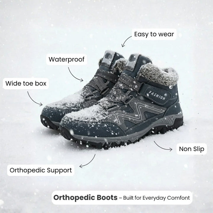 Hilda | Fleece-Lined Faux Fur Boots with Strap