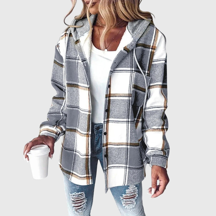 Jaylin | Plaid Hooded Flannel Jacket with Buttons