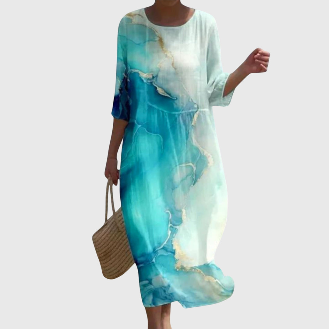 Bellarosa | Floral Midi Dress with 3/4 Sleeves