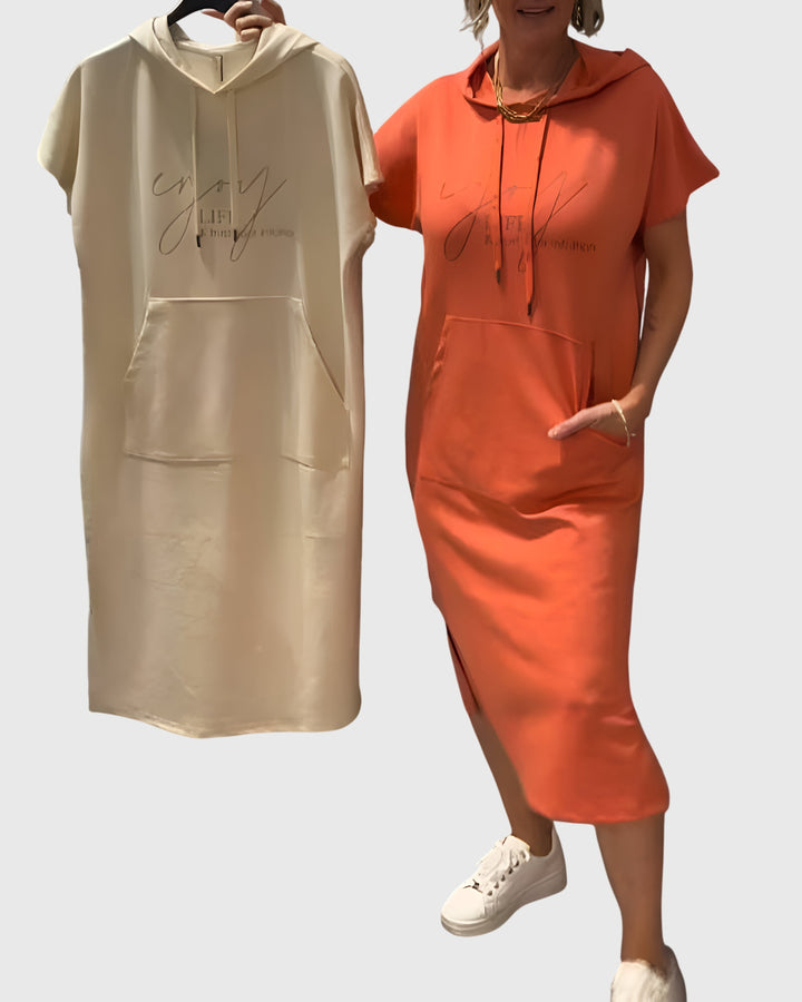 Audreen | Casual Hooded Midi Dress