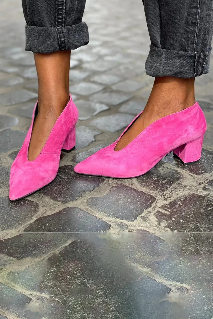 Brenna | Pointed Toe Block Heel Pumps