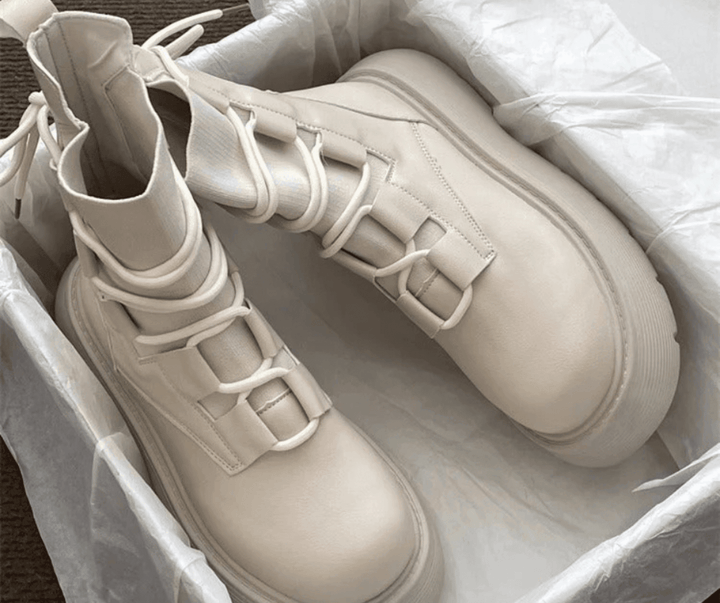 Juliane | Lace-Up Platform Ankle Boots with Chunky Sole