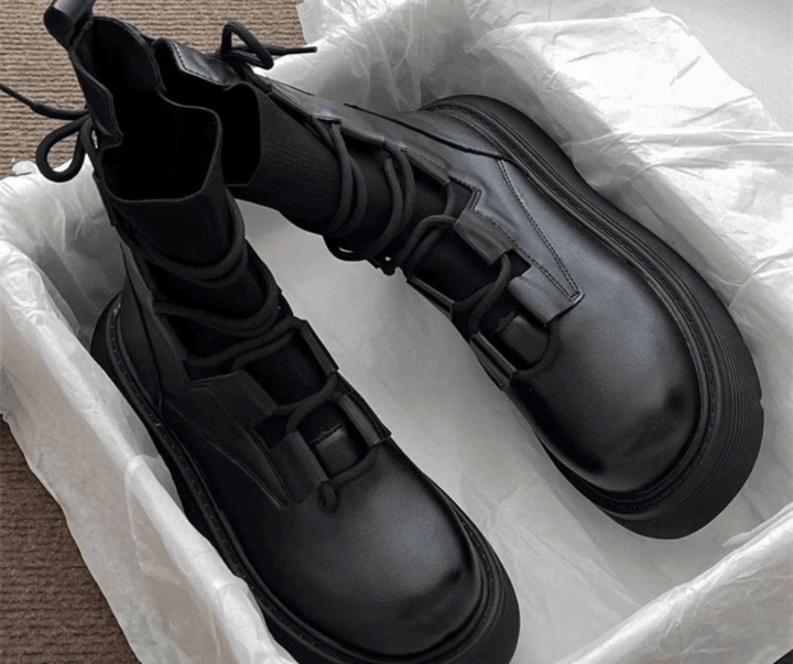 Juliane | Lace-Up Platform Ankle Boots with Chunky Sole