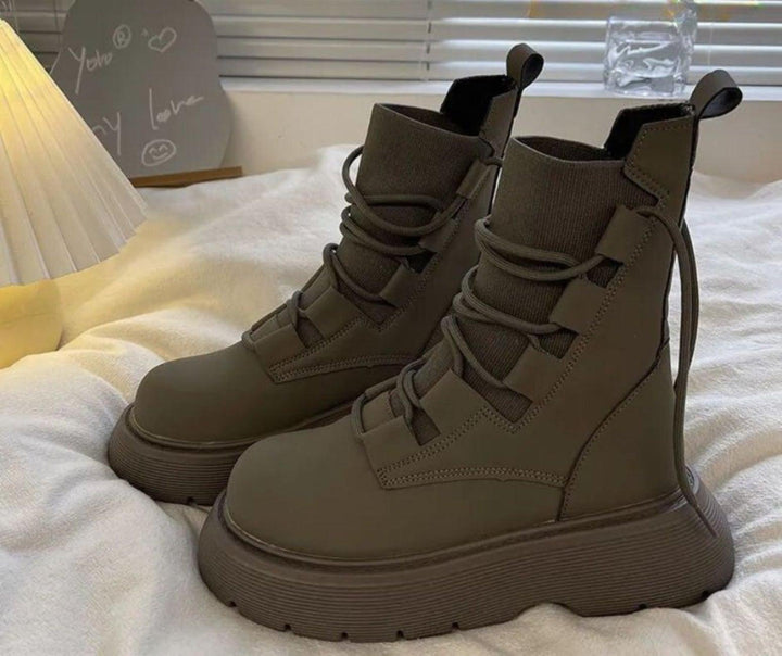 Juliane | Lace-Up Platform Ankle Boots with Chunky Sole