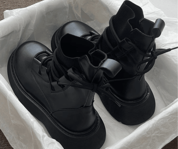 Juliane | Lace-Up Platform Ankle Boots with Chunky Sole
