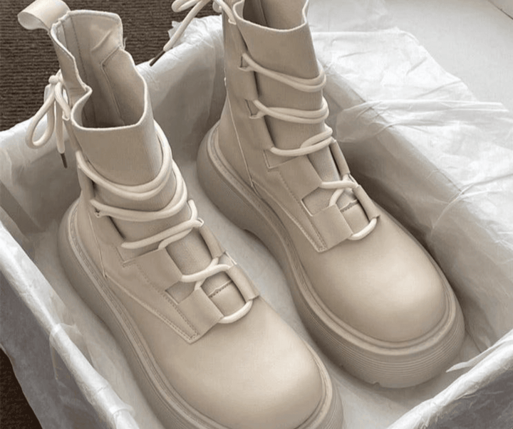 Juliane | Lace-Up Platform Ankle Boots with Chunky Sole