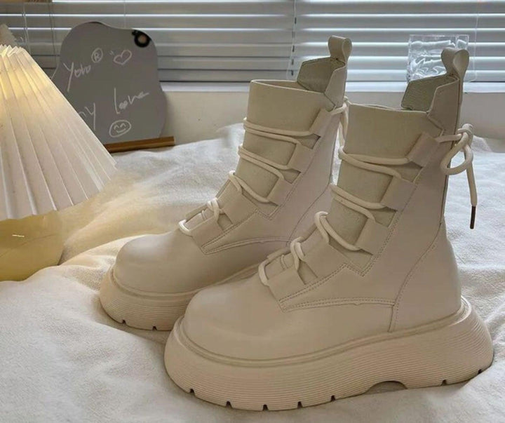 Juliane | Lace-Up Platform Ankle Boots with Chunky Sole