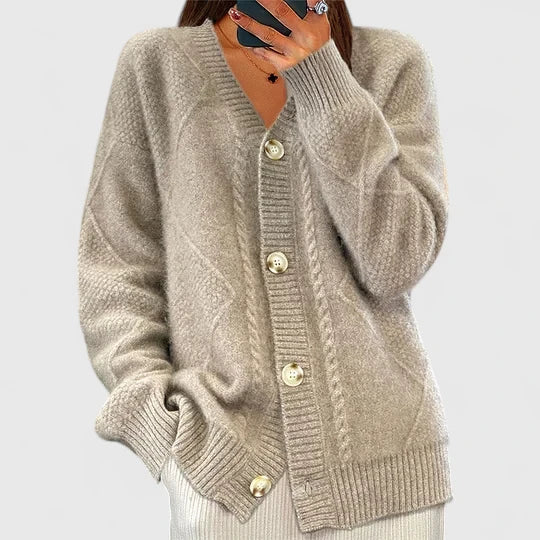 Ellie | Cable Knit Cardigan with Buttons
