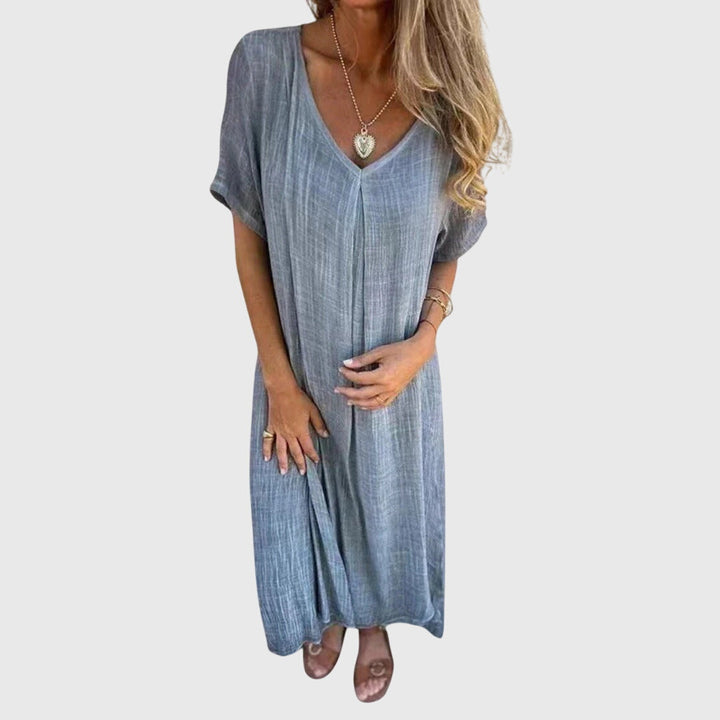 Fiona | Lightweight V-Neck Midi Dress