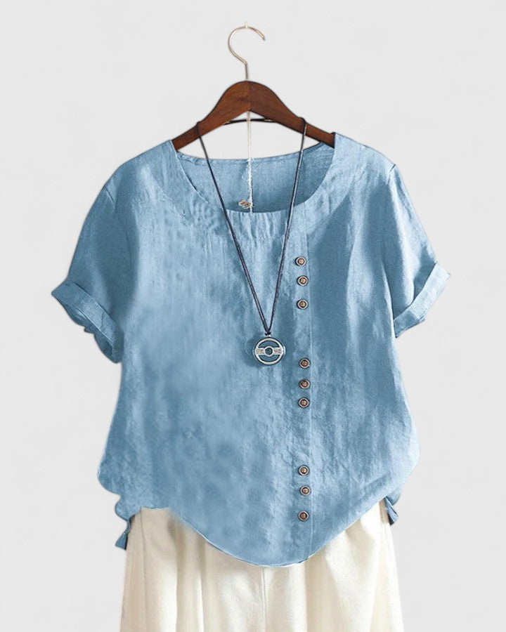 Gladys | Short Sleeve Button Blouse