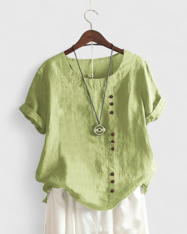 Gladys | Short Sleeve Button Blouse