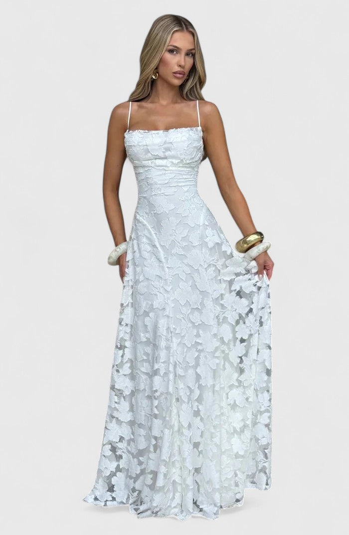 Genevra | Floral Cowl Neck Empire Waist Maxi Dress