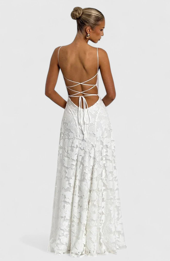 Genevra | Floral Cowl Neck Empire Waist Maxi Dress