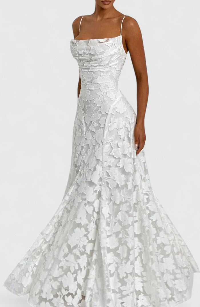 Genevra | Floral Cowl Neck Empire Waist Maxi Dress