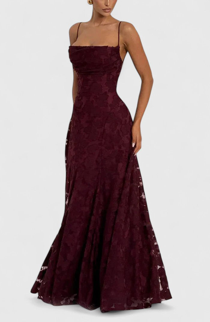 Genevra | Floral Cowl Neck Empire Waist Maxi Dress
