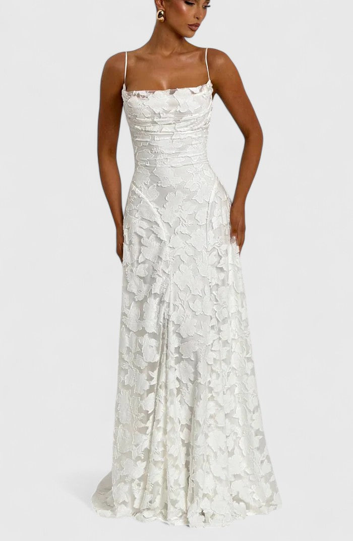Genevra | Floral Cowl Neck Empire Waist Maxi Dress