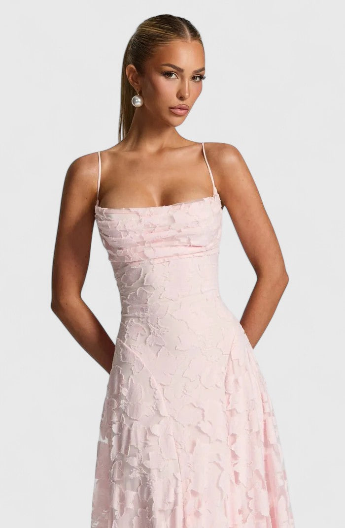 Genevra | Floral Cowl Neck Empire Waist Maxi Dress