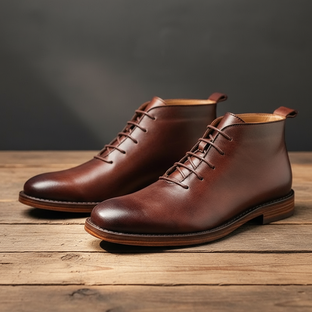 Barry | Minimal Lace-Up Ankle Boots