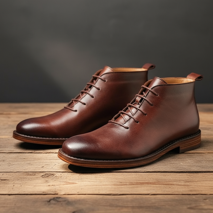 Barry | Minimal Lace-Up Ankle Boots