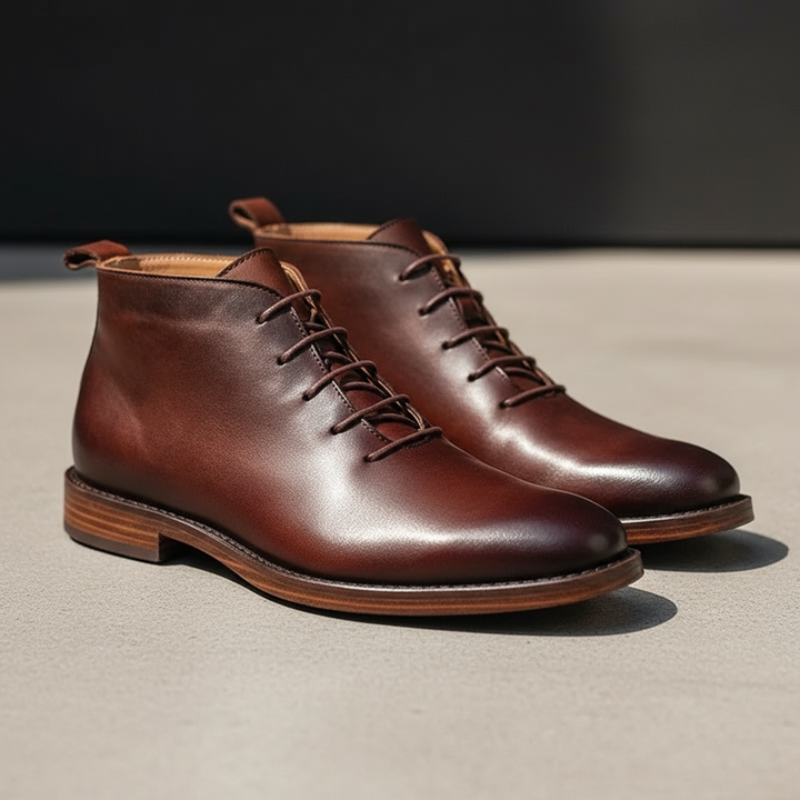 Barry | Minimal Lace-Up Ankle Boots