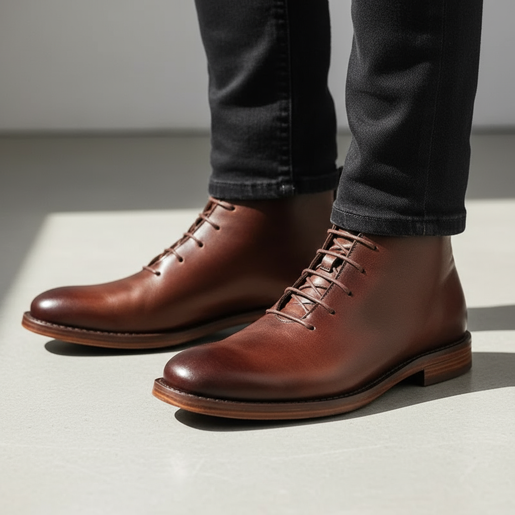 Barry | Minimal Lace-Up Ankle Boots