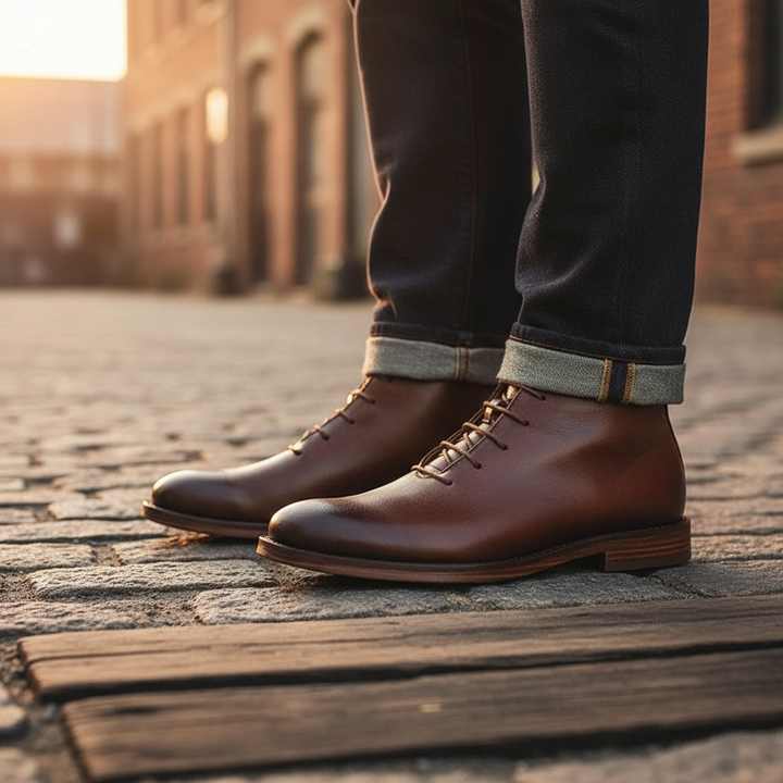 Barry | Minimal Lace-Up Ankle Boots