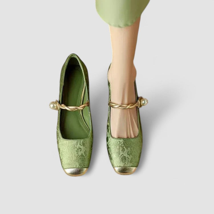 Marella | Embellished Heel Mary Jane Shoes