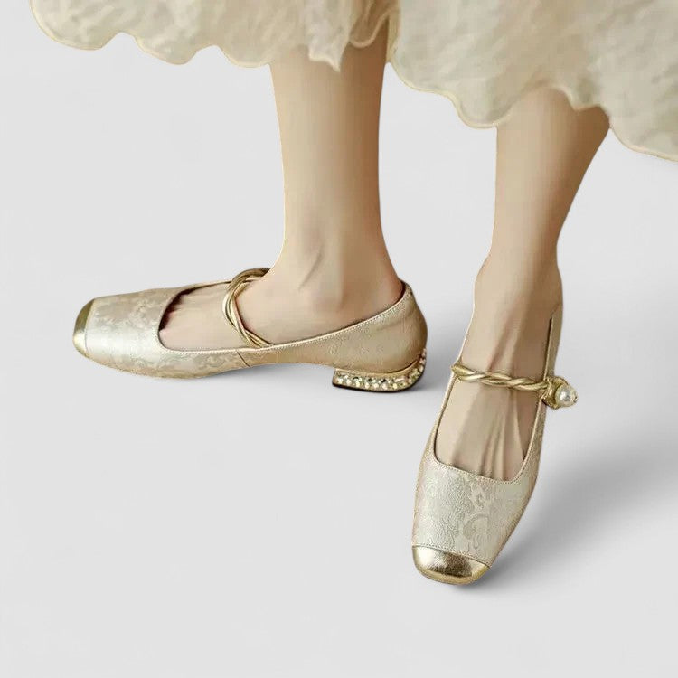 Marella | Embellished Heel Mary Jane Shoes