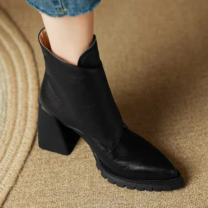Ulrike | Block Heel Ankle Boots with Buckle