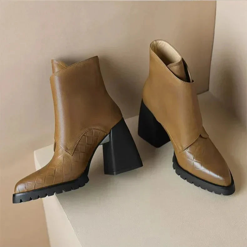 Ulrike | Block Heel Ankle Boots with Buckle