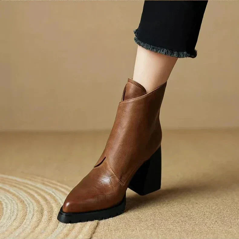 Ulrike | Block Heel Ankle Boots with Buckle