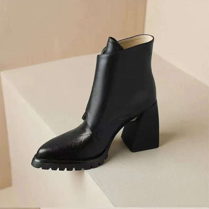 Ulrike | Block Heel Ankle Boots with Buckle