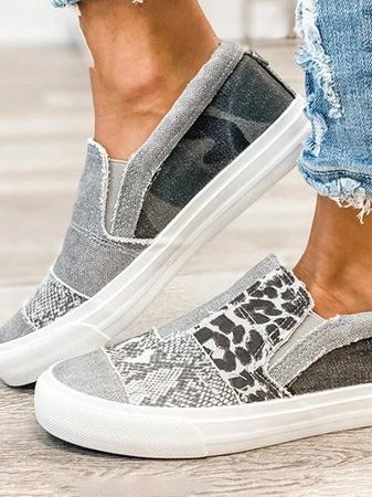 Jaz | Mixed Animal Print Slip On Sneakers