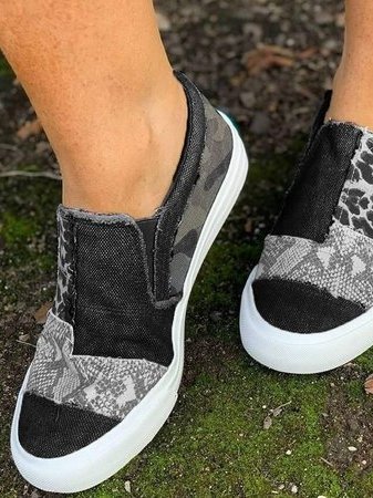 Jaz | Mixed Animal Print Slip On Sneakers
