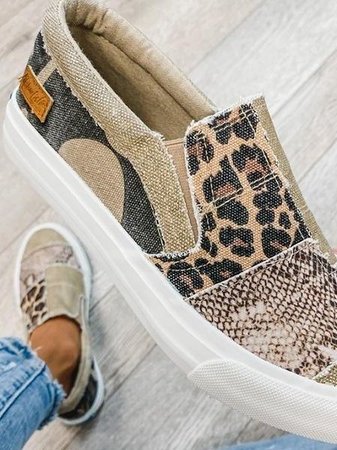 Jaz | Mixed Animal Print Slip On Sneakers