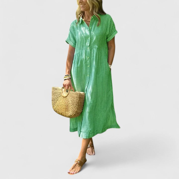 Romy | Striped Shirt Dress with Pockets