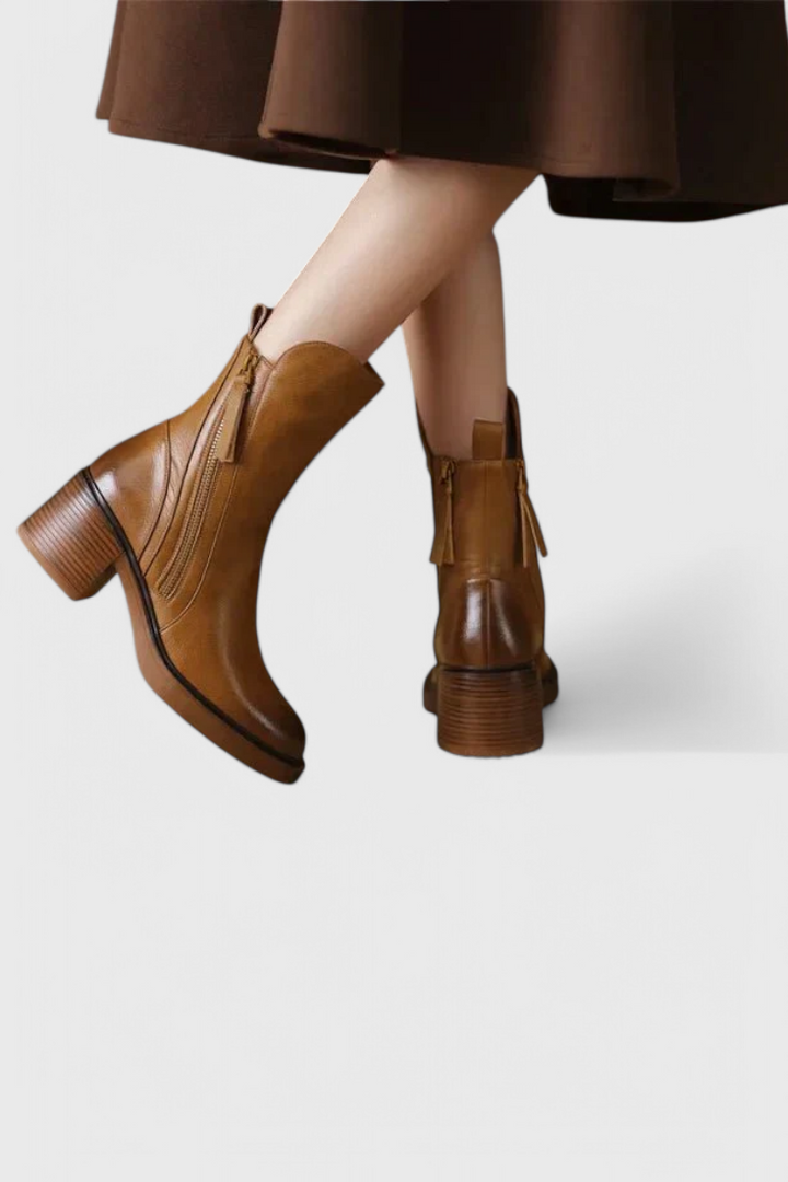 Karina | Side Zip Block Heel Chelsea Ankle Boots